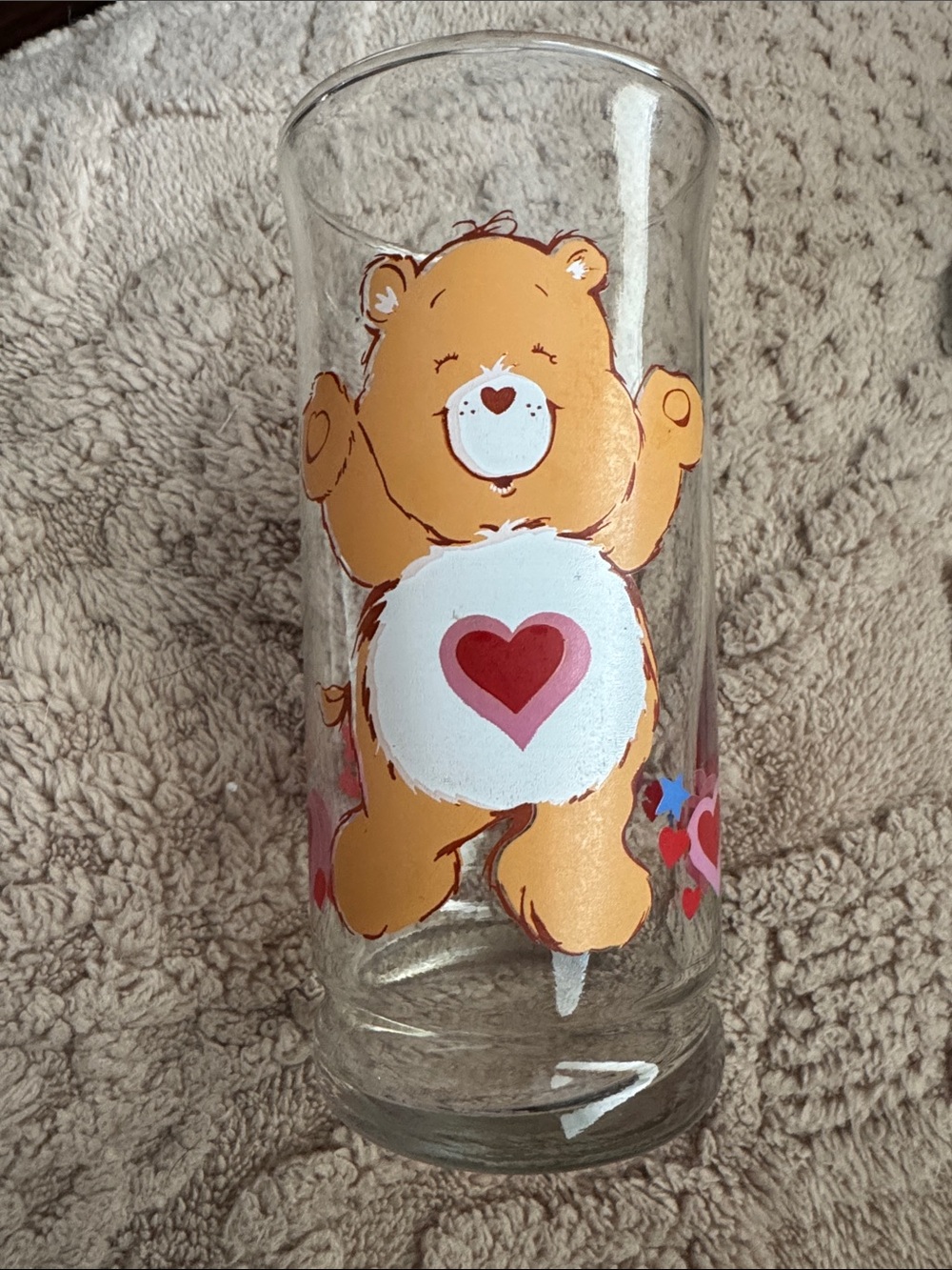 Vintage 1983 Tenderheart Bear Glass